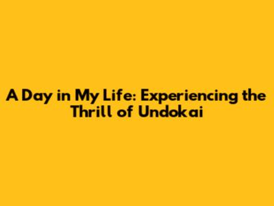 A Day in My Life: Experiencing the Thrill of Undokai