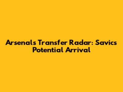 Arsenal's Transfer Radar: Savic's Potential Arrival