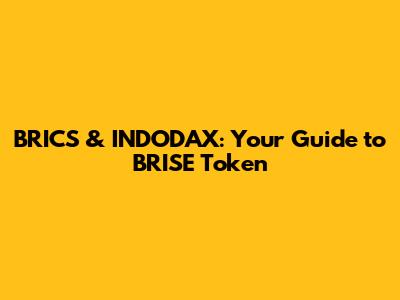 BRICS & INDODAX: Your Guide to BRISE Token