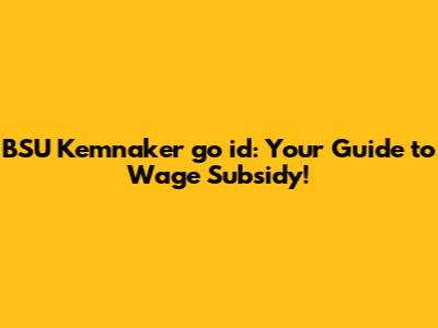 BSU Kemnaker go id: Your Guide to Wage Subsidy!