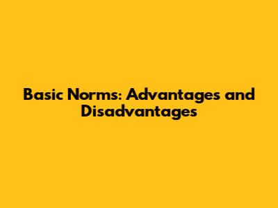 Basic Norms: Advantages and Disadvantages