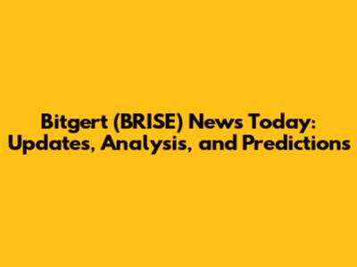 Bitgert (BRISE) News Today: Updates, Analysis, and Predictions