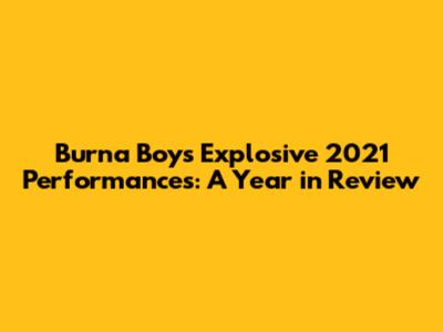 Burna Boy's Explosive 2021 Performances: A Year in Review