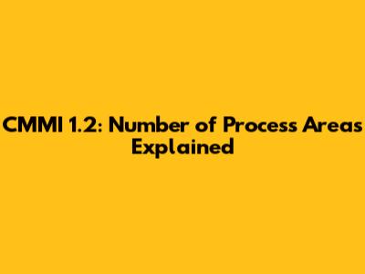 CMMI 1.2: Number of Process Areas Explained