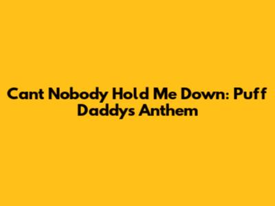 Can't Nobody Hold Me Down: Puff Daddy's Anthem