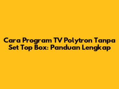 Cara Program TV Polytron Tanpa Set Top Box: Panduan Lengkap