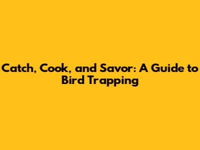 Catch, Cook, and Savor: A Guide to Bird Trapping