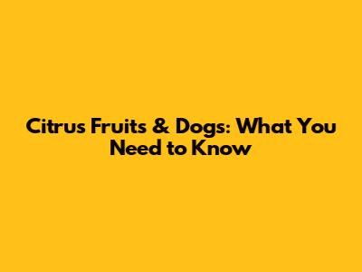 Citrus Fruits & Dogs: What You Need to Know