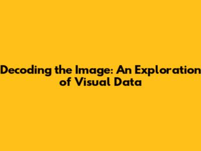 Decoding the Image: An Exploration of Visual Data