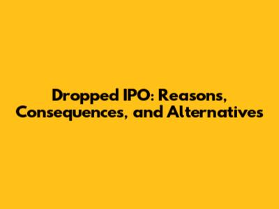 Dropped IPO: Reasons, Consequences, and Alternatives