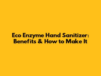 Eco Enzyme Hand Sanitizer: Benefits & How to Make It