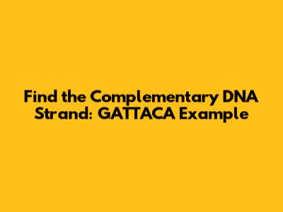 Find the Complementary DNA Strand: GATTACA Example
