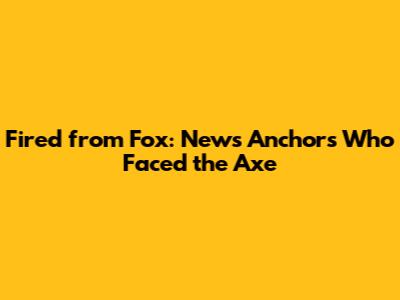 Fired from Fox: News Anchors Who Faced the Axe