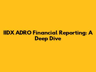 IIDX ADRO Financial Reporting: A Deep Dive