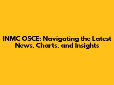 INMC OSCE: Navigating the Latest News, Charts, and Insights