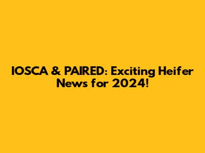 IOSCA & PAIRED: Exciting Heifer News for 2024!