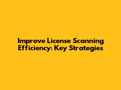 Improve License Scanning Efficiency: Key Strategies