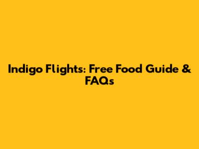 Indigo Flights: Free Food Guide & FAQs