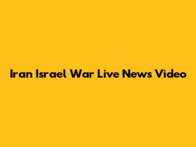 Iran Israel War Live News Video