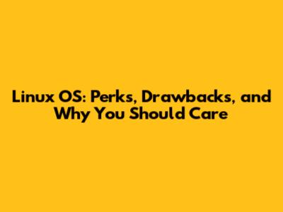 Linux OS: Perks, Drawbacks, and Why You Should Care