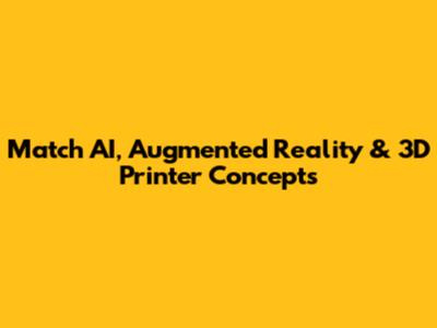 Match AI, Augmented Reality & 3D Printer Concepts