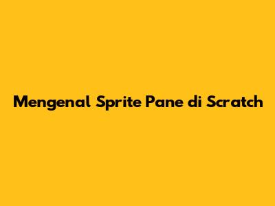 Mengenal Sprite Pane di Scratch