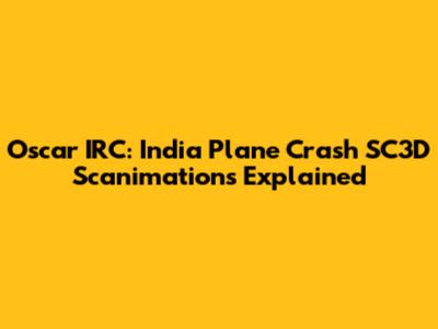 Oscar IRC: India Plane Crash SC3D Scanimations Explained