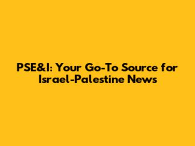PSE&I: Your Go-To Source for Israel-Palestine News