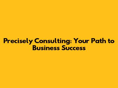 Precisely Consulting: Your Path to Business Success