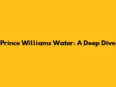 Prince William's Water: A Deep Dive