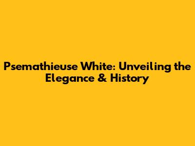 Psemathieuse White: Unveiling the Elegance & History