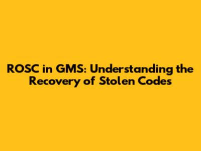ROSC in GMS: Understanding the Recovery of Stolen Codes