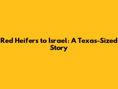 Red Heifers to Israel: A Texas-Sized Story