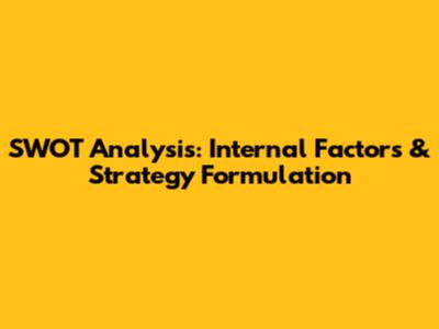 SWOT Analysis: Internal Factors & Strategy Formulation