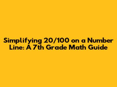 Simplifying 20/100 on a Number Line: A 7th Grade Math Guide