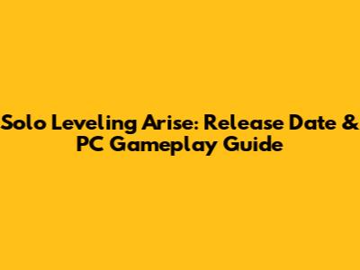 Solo Leveling Arise: Release Date & PC Gameplay Guide