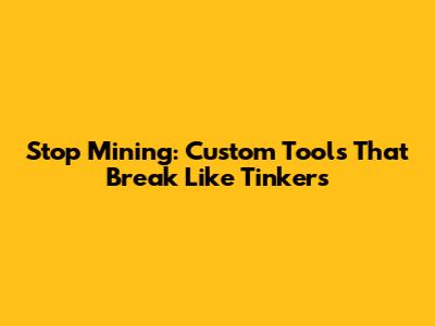 Stop Mining: Custom Tools That Break Like Tinkers'