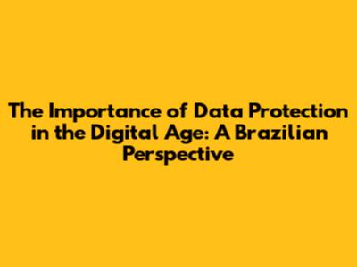 The Importance of Data Protection in the Digital Age: A Brazilian Perspective