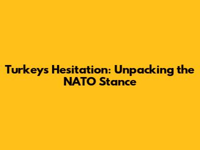 Turkey's Hesitation: Unpacking the NATO Stance