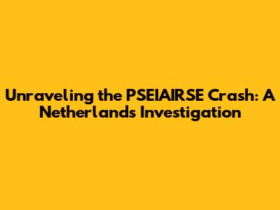 Unraveling the PSEIAIRSE Crash: A Netherlands Investigation