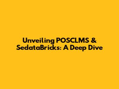 Unveiling POSCLMS & SedataBricks: A Deep Dive