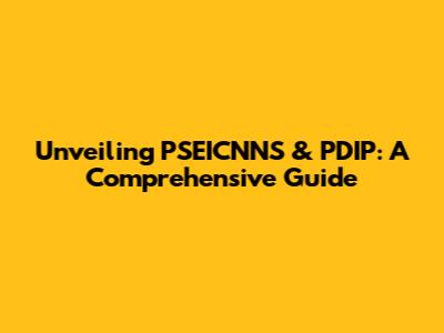 Unveiling PSEICNNS & PDIP: A Comprehensive Guide