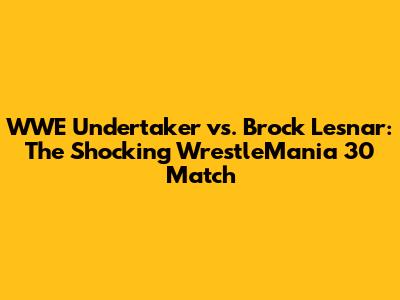 WWE Undertaker vs. Brock Lesnar: The Shocking WrestleMania 30 Match