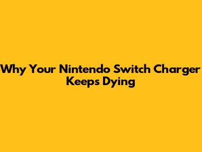Why Your Nintendo Switch Charger Keeps Dying