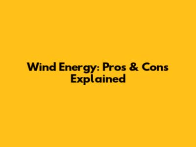 Wind Energy: Pros & Cons Explained