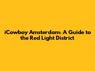 iCowboy Amsterdam: A Guide to the Red Light District